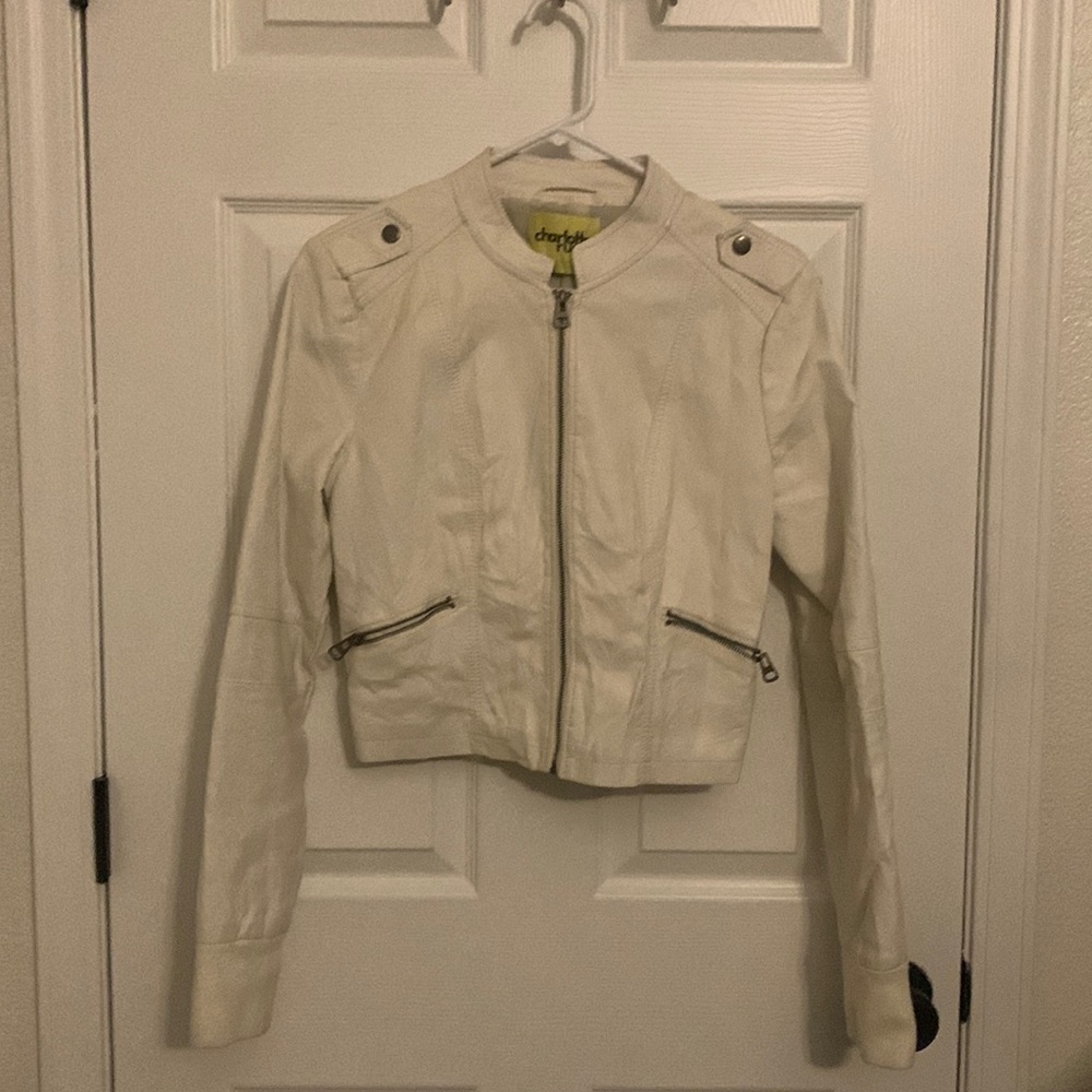 Cream leather jacket